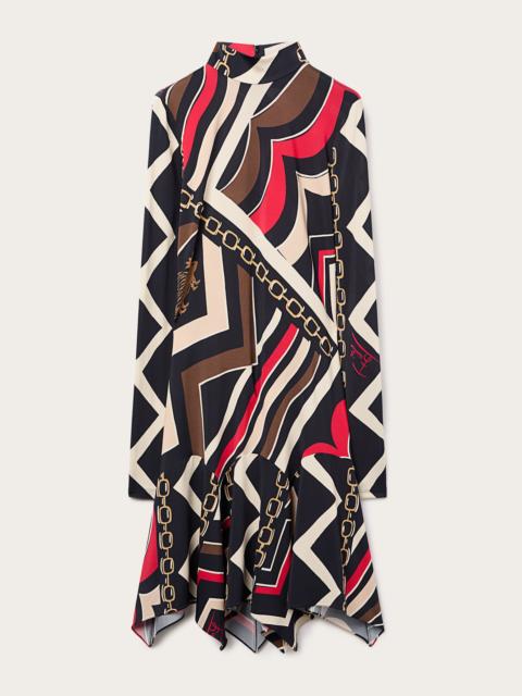 PUCCI ISTRICE PRINT SATIN JERSEY DRESS