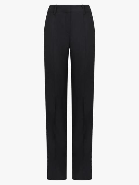NINA RICCI LACE SIDE PANEL STRAIGHT LEG PANT | BLACK