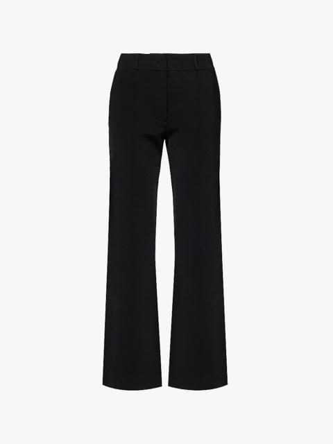 Milano elasticated waistband straight-leg mid-rise knitted trousers