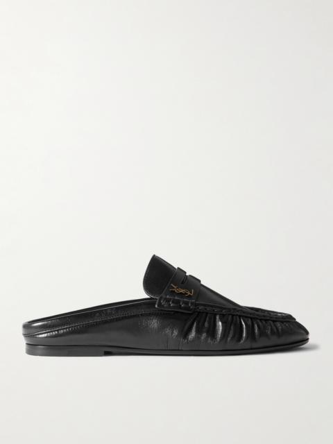 SAINT LAURENT Le Loafer Logo-embellished Mules