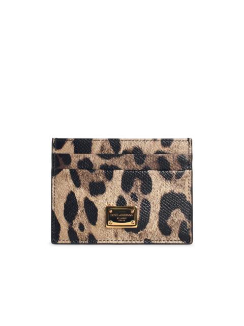 Dolce & Gabbana Dolce & Gabbana 'Dauphine' Leopard Print Leather Card Holder Women