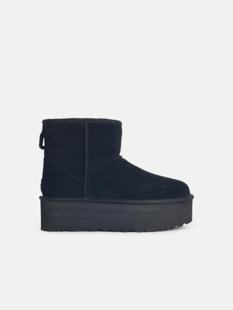 UGG 'CLASSIC MINI PLATFORM' BLACK SUEDE BOOTS