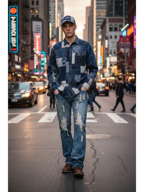 Other Designers Japanese Brand - SICK🔥Vtg KUI Acid Wash Ripped Flare Denim