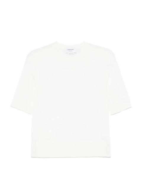 Thom Browne Feather Intarsia Pointelle 4-Bar Tee Women