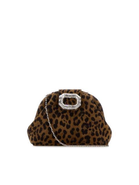 Amina Muaddi Amina Muaddi Printed Suede Micro Camelia Clutch