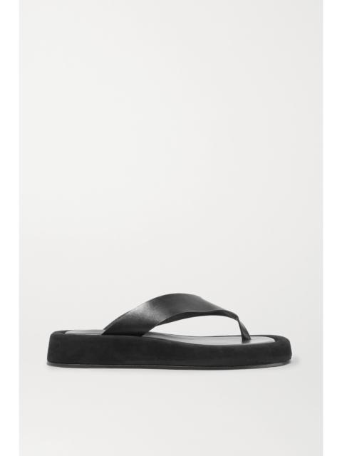 Ginza leather platform flip flops