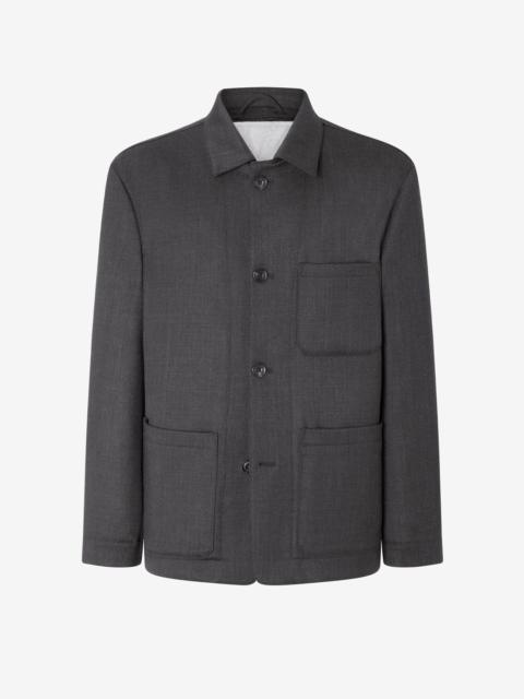 CORNELIANI Melange anthracite grey stretch technical wool jacket