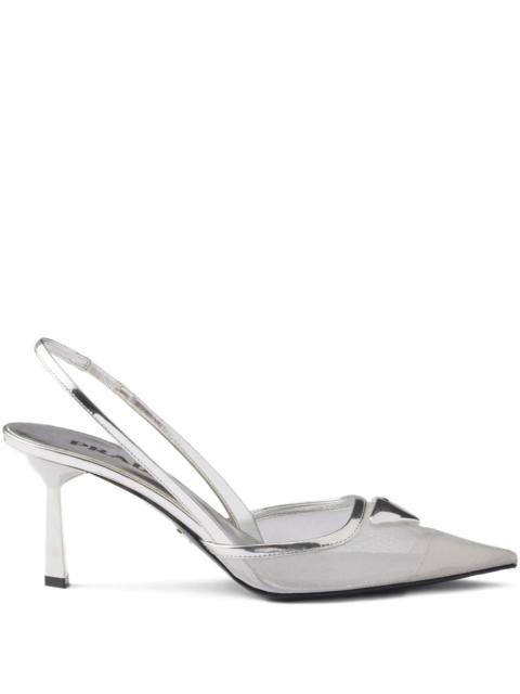 Prada Prada 75mm Triangle-logo Slingback Pumps