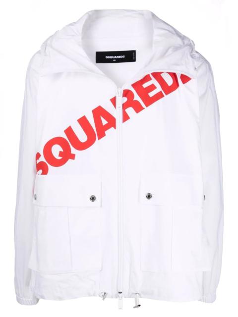 DSQUARED2 logo-print cargo-pocket hoodie