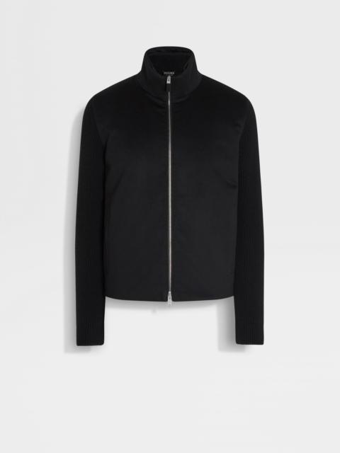 ZEGNA BLACK OASI CASHMERE FULL ZIP CARDIGAN