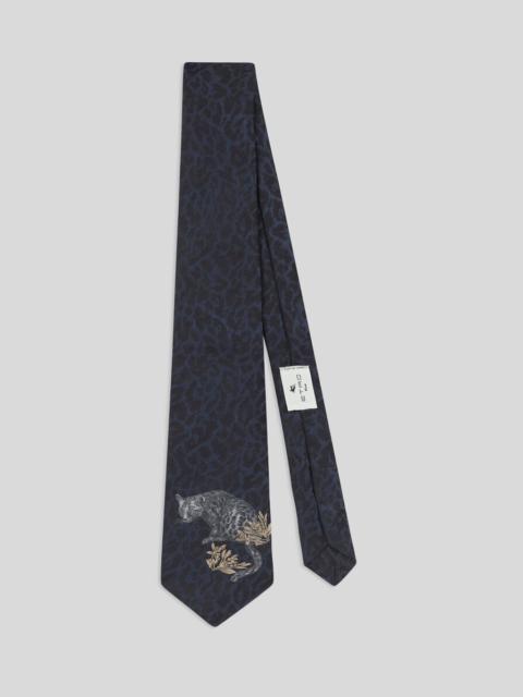 Etro SILK JACQUARD TIE WITH ANIMAL MOTIF