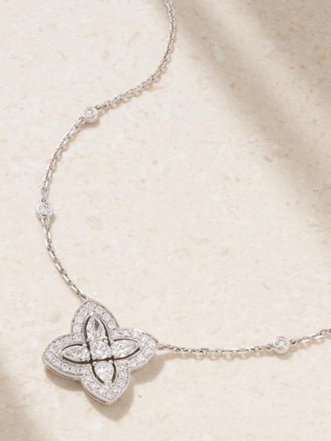 De Beers Enchanted Lotus 18-karat White Gold Diamond Necklace