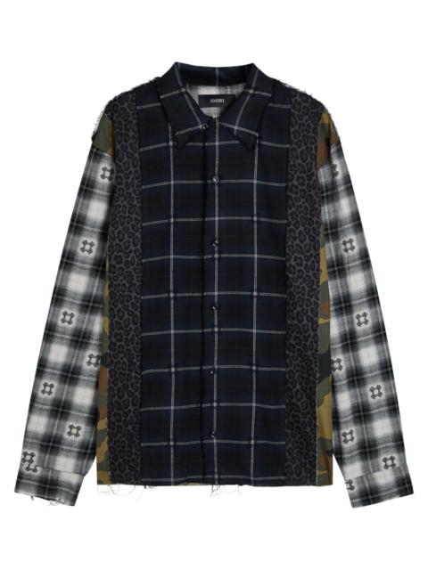 AMIRI Amiri Spliced Quad Patchwork Cotton Shirt