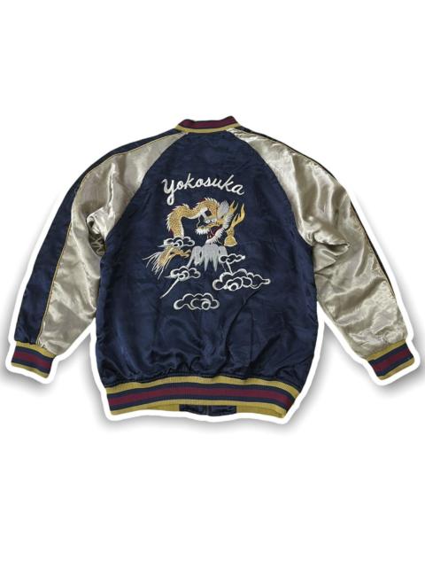 Other Designers Japanese Brand × Vintage - VINTAGE SUKAJAN DRAGON FUJIYAMA EMBROIDERY SATIN JACKET