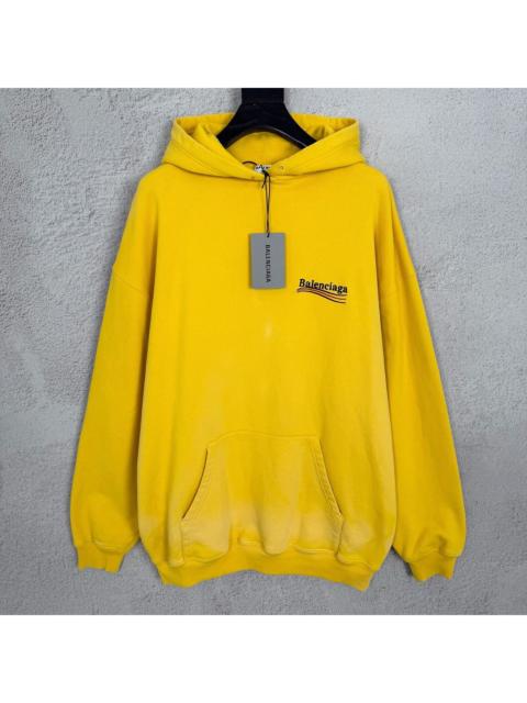 BALENCIAGA Balenciaga Political Campaign Embroidery Hoodie Yellow