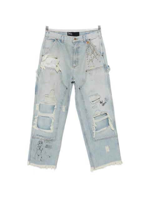 Paly Paly Hollywood Studded Ripped Jeans