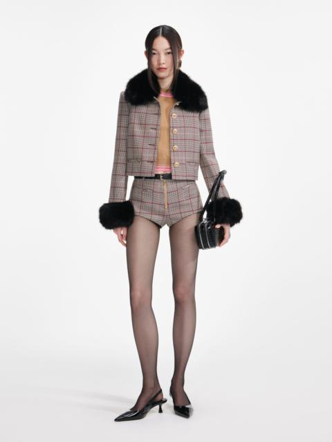 self-portrait Brown Check Shorts