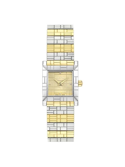 VERSACE Versace Mosaic Quartz Diamond Gold Dial Ladies Watch VE9B00424