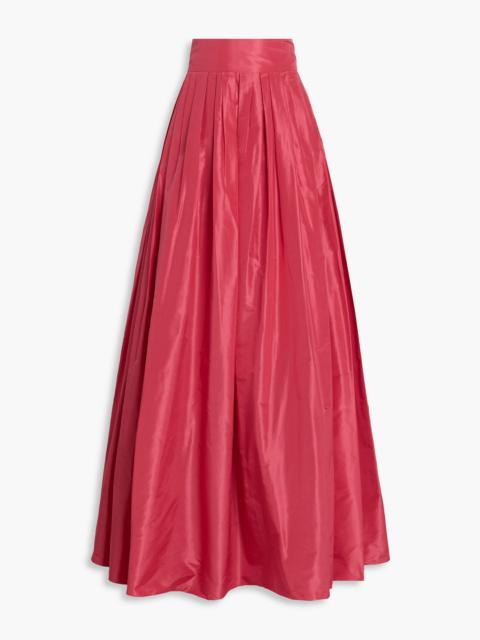 CAROLINA HERRERA Pleated silk-faille maxi skirt