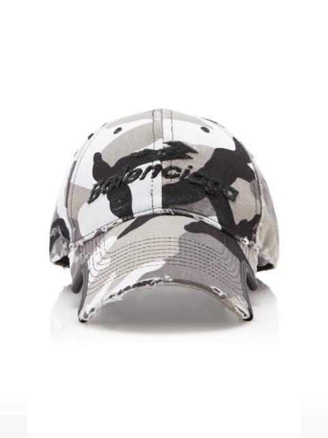 BALENCIAGA Logo-Embroidered Camouflage Cap black