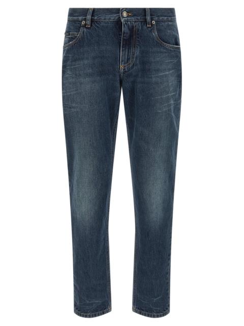 Dolce & Gabbana Dolce & Gabbana Men Logo Embroidery Jeans