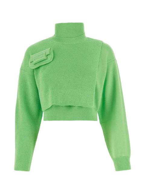 Light Green Stretch Cotton Sweater
