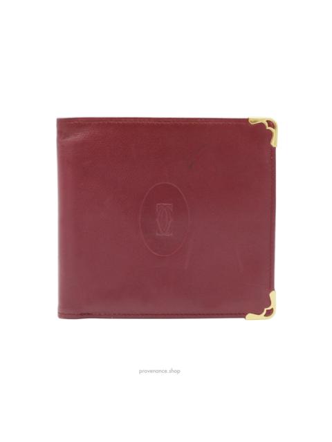 Cartier Bifold Wallet - Burgundy Calfskin Leather