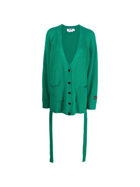 MSGM ribbed-knit wool-blend cardigan