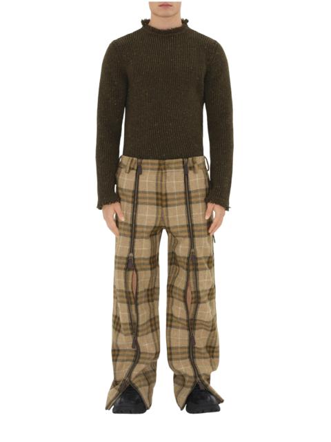 burberry Check Wool Zip Trousers in Camp at Nordstrom