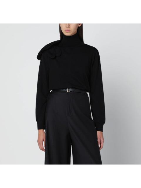 Moschino Moschino Black Turtleneck Sweater With Flower Detail Women