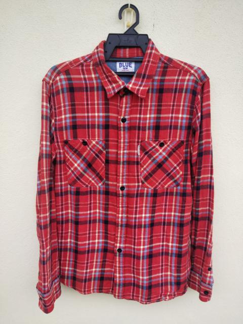 Other Designers Japan Blue × Japanese Brand × Vintage - 🔥 Vintage Blue Gem Gaijin Made Flannel