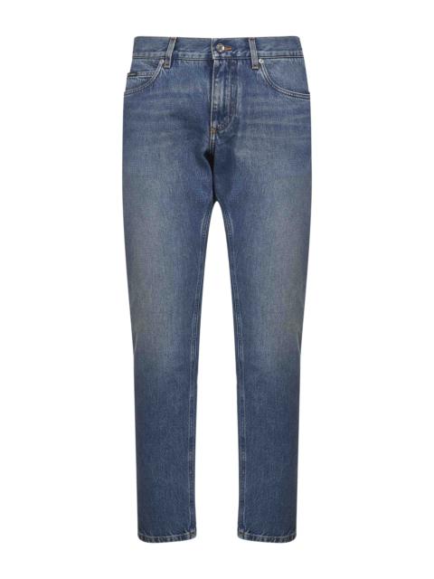 Dolce & Gabbana Blue cotton denim regular jeans