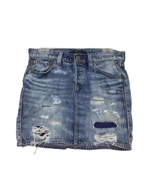 Other Designers John Bull - JOHNBULL boro & sashiko repair stitching denim skirt