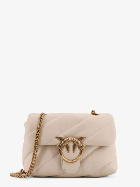 PINKO Pinko Love Puff Mini Quilted Leather Crossbody Bag White