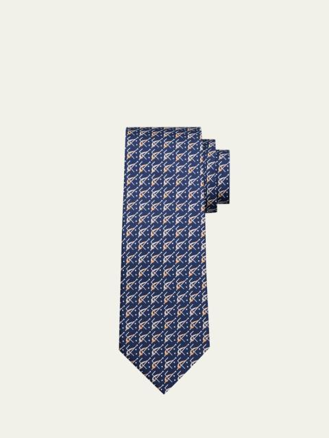 FERRAGAMO Men's Geometric-Print Tie