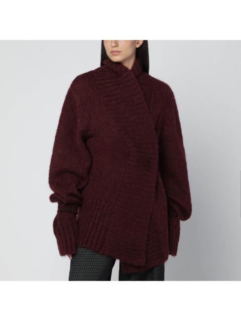 Dries Van Noten Dries Van Noten Oversized Burgundy Mohair-Blend Sweater Women