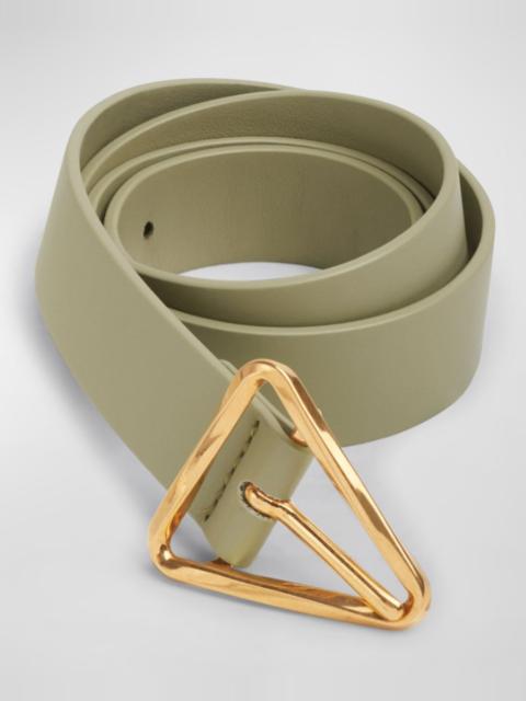 Bottega Veneta Twisted Triangle Napa Buckle Belt