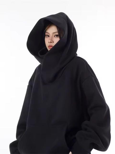 Other Designers Japanese Brand - Cowl Neck Techwear Hoodie - Avant-Garde High Collar Hoodie
