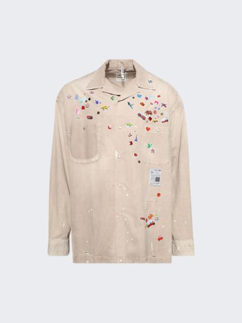 Maison MIHARAYASUHIRO Corduroy Sticker Shirt Beige