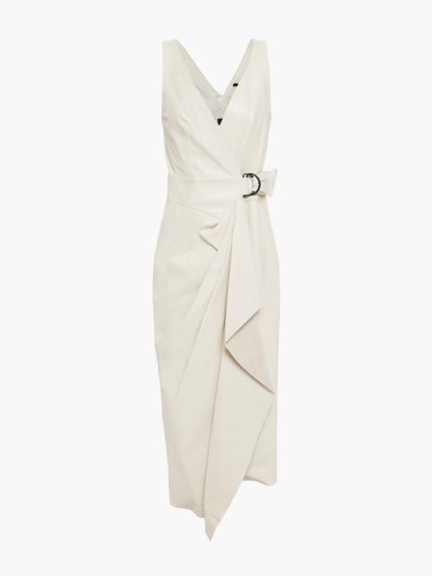 Isabel Marant Fanelia asymmetric leather midi wrap dress