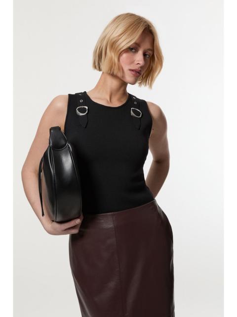 KAREN MILLEN Buckle Trim Knitted Top