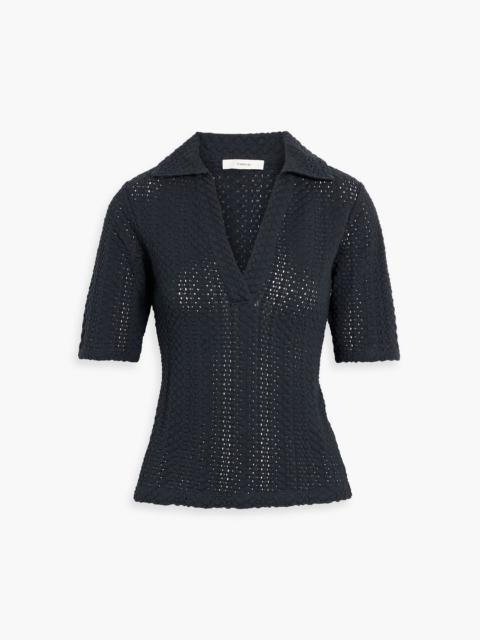 Other Designers Crocheted cotton polo shirt