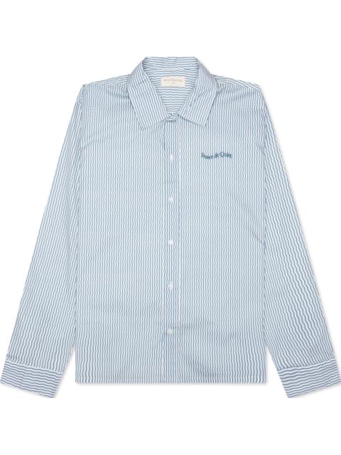 Museum of Peace & Quiet WORDMARK POPLIN BUTTON-UP - BABY BLUE