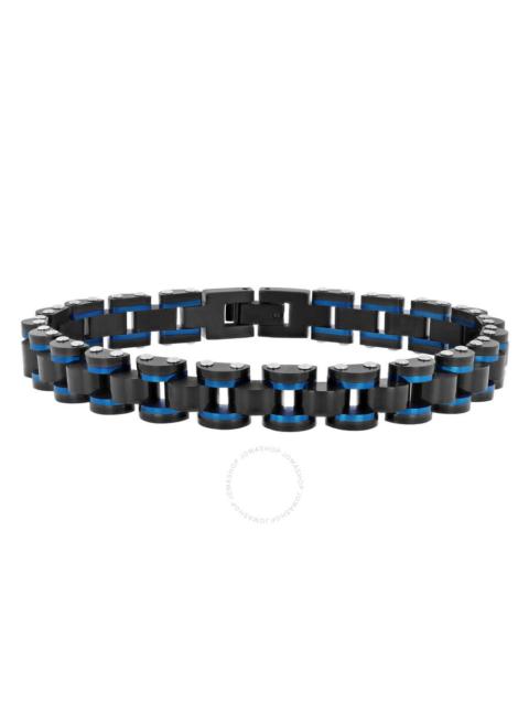 Other Designers Robert Alton Black and Blue Men's Stainless Steel Bracelet