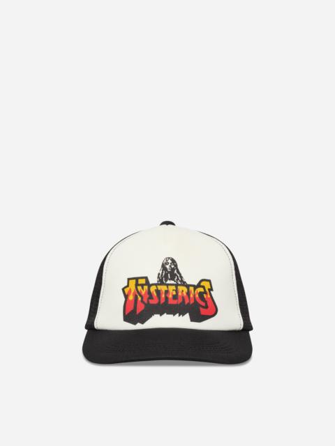 Hysteric Glamour Bad Ass Fire Logo Mesh Cap Black