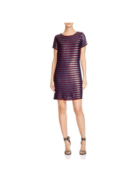 Other Designers French Connection Sequin Striped Shift Cocktail Dress Above Knee Sz 6 NWT $298