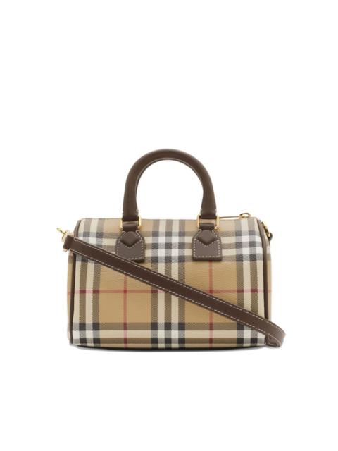 checked tote bag