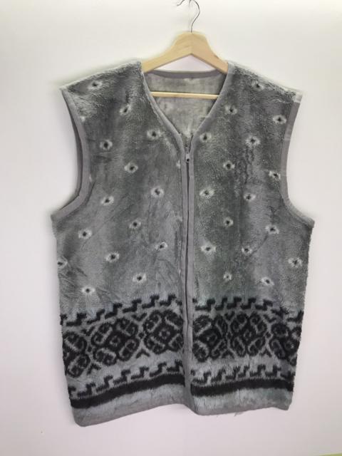 Other Designers Vintage - Vintage japanese brand Sleveless Printed Fleece Jacket