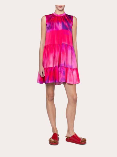Roksanda Phinia Abstract Satin Tiered Mini Dress