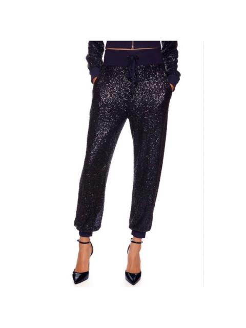 Other Designers NWT Susana Monaco Sequin Jogger Pants in Thunder (blue) Sz Small $188